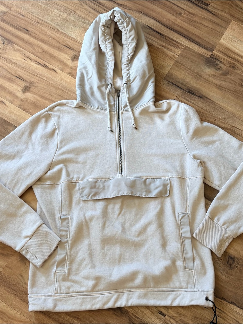 Old Navy Neutral Cream Half-Zip Hoodie
